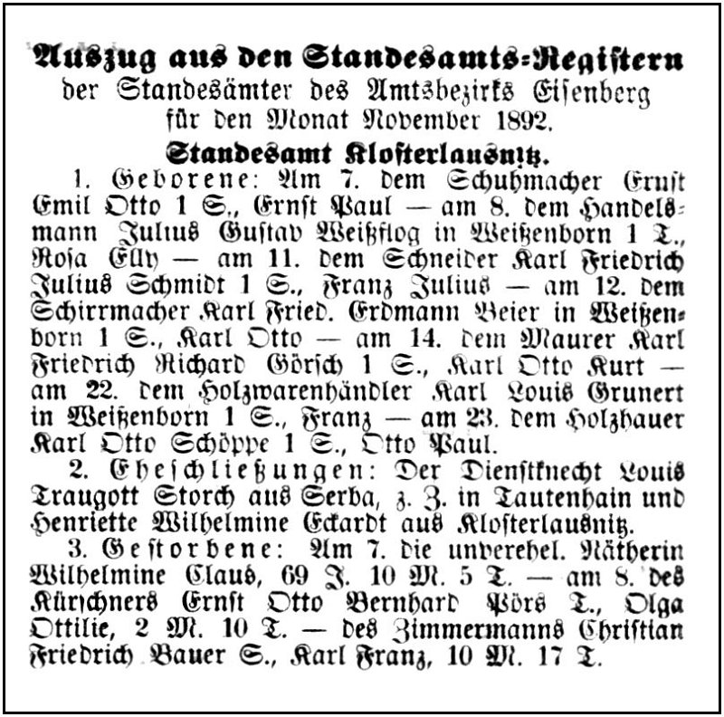 1893-01-05 Kl Standesamtsregister